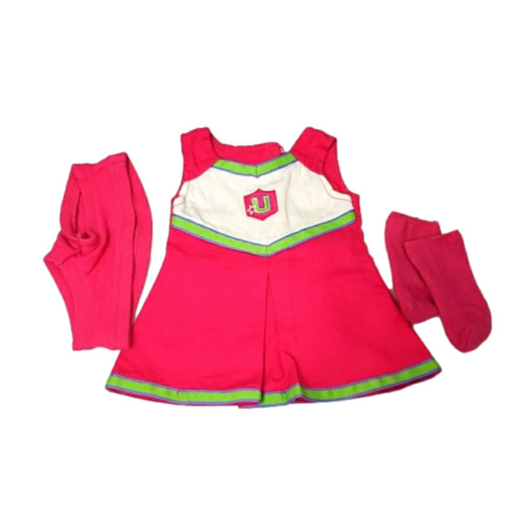 American Girl Doll Dress Cheering costume Pink and White